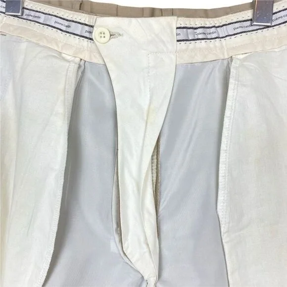 Pierre cardin Mens Vintage Beige Lined Pleated Dress Pant US 34 Short - Picture 8 of 16